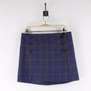 Blue Plaid Mini Skirt